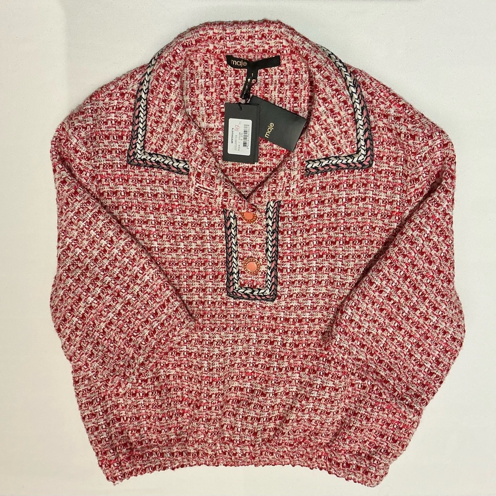 MAJE SET Pink Tweed Top & Skirt! - Picture 9 of 13